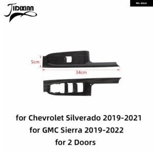 シボレー 窓リフトボタンパネル 装飾 カバー シルバラード GMC シエラ 2019-24 カスタムパーツ アクセサリー 交換用部品 互換品 - black wood grain 4