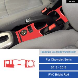 シボレー LHD ソニック 2012-16 カーボン PVC 車内ソフトトリム ハンドブレーキカップホルダーパネルステッカー カスタムパーツ アク - 24B