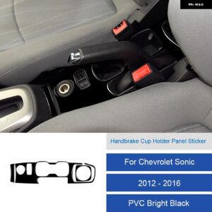 シボレー LHD ソニック 2012-16 カーボン PVC 車内ソフトトリム ハンドブレーキカップホルダーパネルステッカー カスタムパーツ アク - 24C