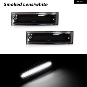 シボレー サイド マーカー ライト ブレーザー GMC ジミー C/K R ピックアップ アンバー LED ターン シグナル ランプ ライト フル - Smoked Lens White
