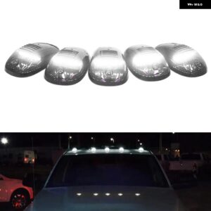 シボレー 5個 キャブルーフクリアランスマーカー ランプ フルストリップ LED ライト ダッジ フォード GMC ースーパーデューティー トラッ - WHITE