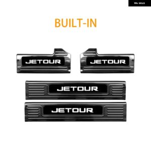 ステンレス ドアドアシルスカッフプレートペダル プロテクターアンチスクラッチカバー JETOUR トラベラー T2 2023 2024 車トリム アクセサリ - indoor