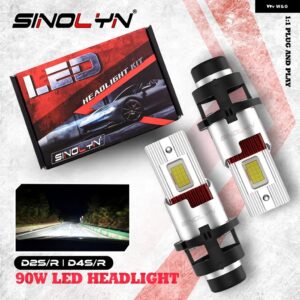 45ワット D2S D2R D4S D4R 12000LM LED ランプ ヘッドライト 自動 LED ライト 電球ライト 6000K 交換用ワイヤレスプラグプレイ カスタムパ - D2S D2R