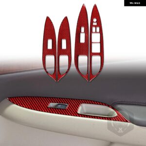 インフィニティ G35 2007-2008 G37 2008-2013 G25 アクセサリーカーボン自動インテリア ドアリフトパネル カバー トリム ステッカー セット - red B RHD