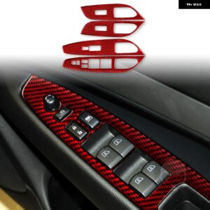 インフィニティ G35 2007-2008 G37 2008-2013 G25 アクセサリーカーボン自動インテリア ドアリフトパネル カバー トリム ステッカー セット - red A RHD