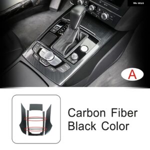 AUID A6 C7 2012-2018 センターコンソールギアシフトパネル フレーム装飾ギアシフトカバー トリム カーボンカラーカーアクセサリー カスタ - A CARBON