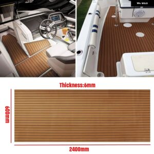2400 600 6MM 5MM EVA フォームボートフローリングフェイクチークデッキシートパッドボートマリンヨット RV デッキシートマット カスタムパ - Brown2400x600x6mm