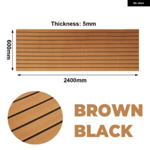 2400 600 6MM 5MM EVA フォームボートフローリングフェイクチークデッキシートパッドボートマリンヨット RV デッキシートマット カスタムパ - Brown2400x600x5mm