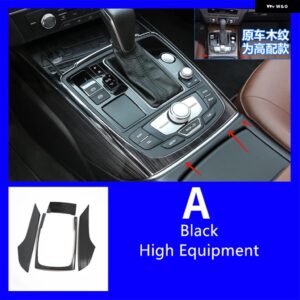 スタイリングセンターコンソールギアシフトフレーム装飾ステッカー トリム AUID A6 C7 2012-2018 カーボンカラーアクセサリー カスタムパー - High Black