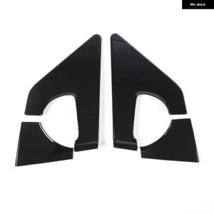 スマートフォーツー 2009-2015 ABS カーボンバックミラー トライアングルパネル カバー トリム ステッカー カーアクセサリー カスタムパー - black