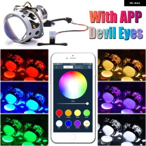 3.0インチ ブルーバイキセノンレンズ D2S D1S D3S D4S HID HELLA 3R G5 ヘッドライト プロジェクターレンズカーライト アクセサリーチューニ - With RGB Devil