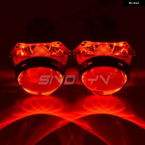 D1S D2S D3S D4S レンズ HELLA 3R バイキセノンプロジェクターライト ヘッドライト 3インチ RGB デビルアイライト カーアクセサリー カスタ - With Red Devil