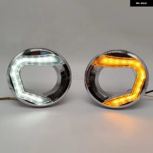 車 DRL ランドクルーザー プラド FJ150 2700 4000 LC150 2014 2015 2016 LED デイタイム ランニングライト フォグランプ CVOER とウインカー - White and Yellow