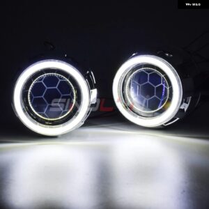 バイキセノンヘッドライト レンズ 2.5 エンジェルアイハニカム H4/H7 ヘッドライト LED デビルアイ DRL チューニング H1 WST レンズ カスタ - Without Devil Eyes