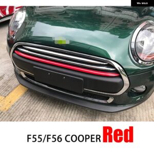 ミニ F55 F56 R60 車グリル エアアウトレットシェルストライプトリム カバー ステッカー フロントグリル ABS 装飾自動 カスタムパーツ アク - Cooper Red