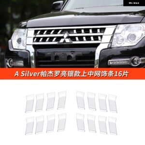 パジェロアクセサリー V87V93V95V97V98 セントラルネットインテークグリル トリム カバー パジェロ IO フルネット装飾ストリップ カスタム - A silver