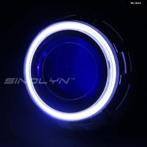 3.0インチ バイキセノンレンズエンジェルアイ H7 H4 ヘッドライト H1 HID プロジェクターレンズカーライト スタイリングカーアクセサリーチ - White Blue