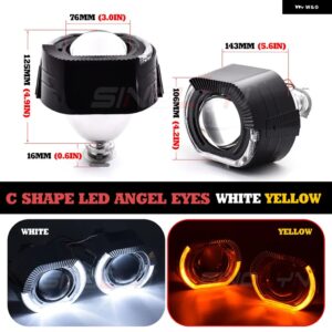 3インチ ブラックバイキセノンプロジェクターレンズ H7 H4 ヘッドライト LED エンジェルアイウィンカースーパーカーライト カーアクセサリー