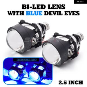2.5インチ 4300K 6000K BI LED プロジェクターレンズヘッドライト H7 H4 H1 9005 9006 デビルアイ LED ヘッドランプ カーアクセサリー カス