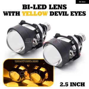 2.5インチ 4300K 6000K BI LED プロジェクターレンズヘッドライト H7 H4 H1 9005 9006 デビルアイ LED ヘッドランプ カーアクセサリー カス