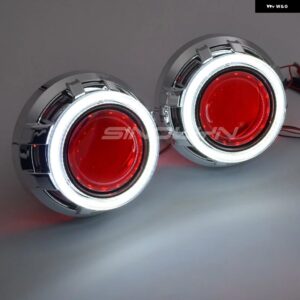 3インチ バイキセノンプロジェクターレンズ H7 H4 ヘッドライト LED エンジェルアイ DRL オートライト H1 HID スーパーレンズカーアクセサリ - With Red Devil