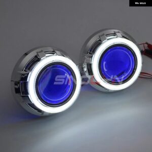 3インチ バイキセノンプロジェクターレンズ H7 H4 ヘッドライト LED エンジェルアイ DRL オートライト H1 HID スーパーレンズカーアクセサリ - With Blue Devil