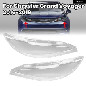 クライスラーグランドボイジャー 2016-2019 ヘッドライト カバー 車レンズカバー ヘッドランプ シェルクリアランプ シェードランプ カバー - 1 Pair