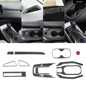 カローラ 2019 2020 アクセサリーカーボン 12個 フルインテリア スーツステッカー 装飾 カスタムパーツ アクセサリー 交換用部品 互換品 - 12pcs black LHD
