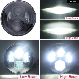 7インチ ラウンド LED プロジェクションヘッドライト 2012-2016 ハーレー FLD ダビッドソン ツーリングロッド ファットボーイ ヘリテージ ソ - 1pcs black
