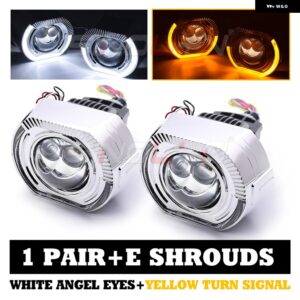 28000LM 3インチ バイ LED プロジェクター H7 LED H4 H1 H11 9005 9006 双曲面レンズヘッドライト エンジェルアイカーアクセサリー カスタ