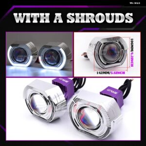 3インチ 19000LM ブルー BI LED レンズライト エンジェルアイズ ヘッドライト プロジェクター HELLA 3R LED ライト カーアクセサリー カス - With A Shrouds