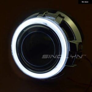 3.0インチ バイキセノンレンズヘッドライト H7 H4 エンジェルアイズ プロジェクター DRL ライト フルキットハローヘッドランプ カーアクセサ - Only White