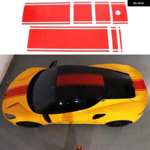 ロータス EMIRA 2021-23 フロントフードリアトランクストライプデカールステッカー 自動車レースボディストライプデカール カスタムパーツ - red