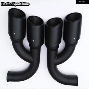 カイエン V6 V8 リア排気ヒントマフラーパイプカースタイリング 2011-14 カスタムパーツ アクセサリー 交換用部品 互換品 - Black V6 long