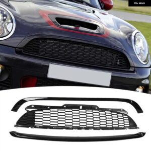 3ピース/セット のフロントバンパー フードモールドグリル サラウンドカバー トリム キットミニ R55 R56 R57 R58 R59 S JCW カスタムパーツ - For Cooper S and JCW