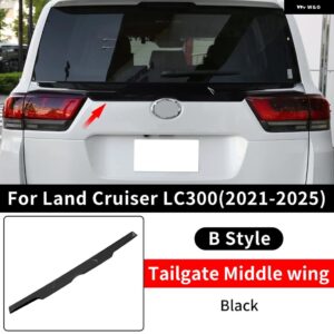 2021-2024 ランドクルーザー 300 スポーツミドルウィング LC300 固定風テール装飾アクセサリーに適用 カスタムパーツ アクセサリー 交換用 - B style Black