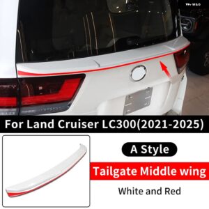 2021-2024 ランドクルーザー 300 スポーツミドルウィング LC300 固定風テール装飾アクセサリーに適用 カスタムパーツ アクセサリー 交換用 - A style white Red