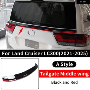 2021-2024 ランドクルーザー 300 スポーツミドルウィング LC300 固定風テール装飾アクセサリーに適用 カスタムパーツ アクセサリー 交換用 - A style Black Red