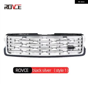 アッパーメッシュグリル アクセサリー LAND ROVER RANGE ROVER VOGUE L405 2013-2017 2023 スタイルフロントバンパー グリル にアップグレー - black silver 1