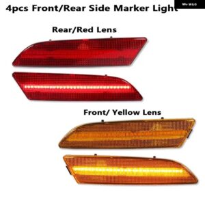 クライスラー クロスファイア 38200 フロント/リアバンパー サイド マーカー インジケータライトアンバー/ホワイト/レッド LED 12V - 4pc Front Rear