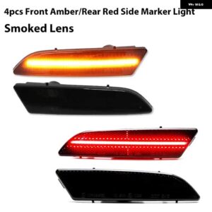 クライスラー クロスファイア 38200 フロント/リアバンパー サイド マーカー インジケータライトアンバー/ホワイト/レッド LED 12V - 4pc Front Rear4