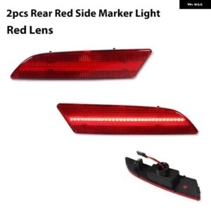 クライスラー クロスファイア 38200 フロント/リアバンパー サイド マーカー インジケータライトアンバー/ホワイト/レッド LED 12V - 2pc Rear Red2