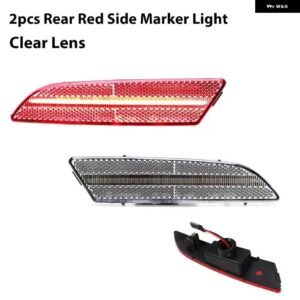 クライスラー クロスファイア 38200 フロント/リアバンパー サイド マーカー インジケータライトアンバー/ホワイト/レッド LED 12V - 2pc Rear Red3