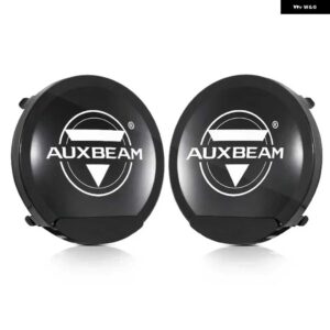 AUXBEAM 7インチ 丸型 LED ドライビングライト 防水 ワークライト ハーネス付き トラック ピックアップオフロード用 - Only Black Lid