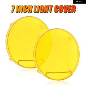 AUXBEAM 7インチ 丸型 LED ドライビングライト 防水 ワークライト ハーネス付き トラック ピックアップオフロード用 - Only Yellow Lid