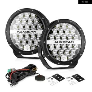 AUXBEAM 7インチ 丸型 LED ドライビングライト 防水 ワークライト ハーネス付き トラック ピックアップオフロード用 - without Lid