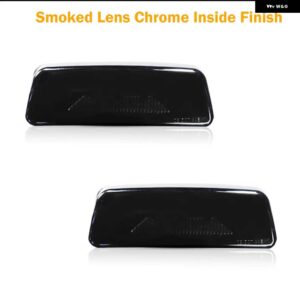 ケンワース T680 T700 T880 ピータービルト 567セット バックアクスルモデルアンバー LED 車フロントサイド マーカー ライトホイールアーチライト - Smoked Lens