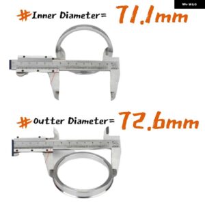 ハブセントリックリング 72.6-71.1 ホイールセンターハブリングボアスペーサー 合金 数量 4 - 71.1mm to 72.6mm