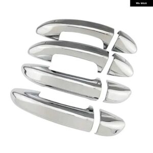 VW ゴルフ 6 MK6 2009-2013 ステッカー カーボンクロームブラック外装ドア ハンドル モールドカバー トリム装飾 - Normal Silver