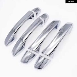 VW ゴルフ 7 MK7 MK7.5 2014-2019 ステッカー カーボンクロームブラック外装ドア ハンドル モールドカバー トリム - Normal Silver